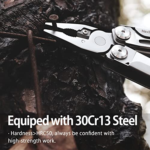 NexTool Flagship Pro Multitool, Foldable Utility Knife with Safety Locking, EDC Multitool with Pocket Knife, Full Size Scissors, Can Opener for Camping, Survival, Fishing, Cool Gifts for Men - Image 3