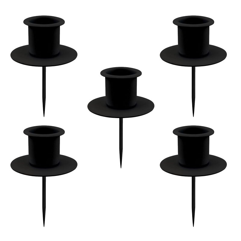 White Metal Cone Candle Set Of 5 With Tabletop Holder Stylish Design - Image 3