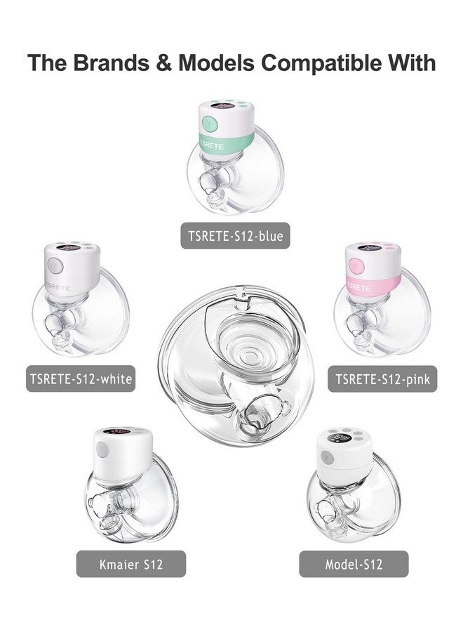 قطع غيار مضخة الثدي القابلة للارتداء، ملحقات كوب تجميع الحليب، متوافقة مع TSRETE S12 S9 Kmaier S12، تتضمن صمام منقار البط، شفة 27 مم، غشاء سيليكون، وصلة - Image 1