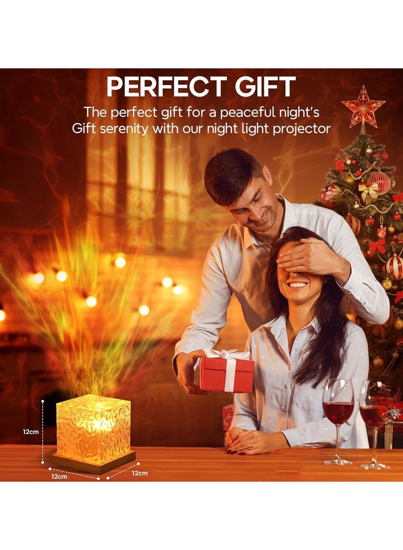 كيمايا مصباح ليلي بـ ١٦ لونًا من تموجات الماء - مصباح شعلة رومانسي بجانب السرير مع عرض سماء مرصعة بالنجوم وأمواج المحيط | هدية مثالية للمنزل والأزواج - Image 1