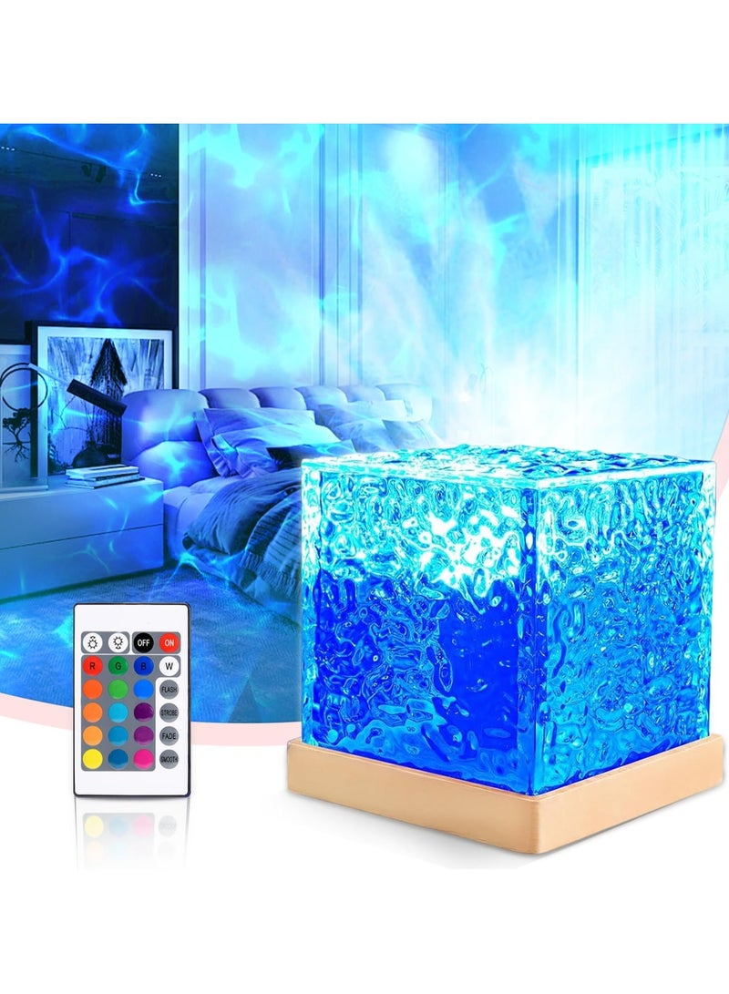 كيمايا مصباح ليلي بـ ١٦ لونًا من تموجات الماء - مصباح شعلة رومانسي بجانب السرير مع عرض سماء مرصعة بالنجوم وأمواج المحيط | هدية مثالية للمنزل والأزواج - Image 2