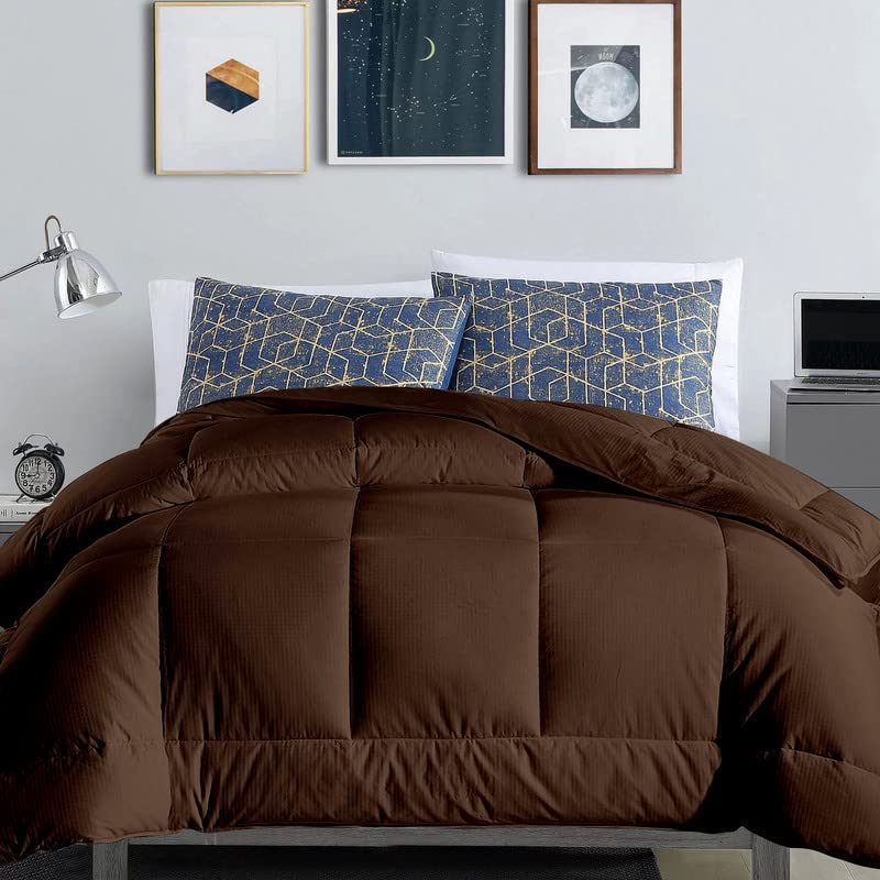Razzai microfiber MammaYo Down Alternative Soft Quilted 300 GSM All Weather Comforter (92" x 106" Inches/233cm x 269cm) - King Size Comforters|Chocolate Brown| TC - 400 - Image 1