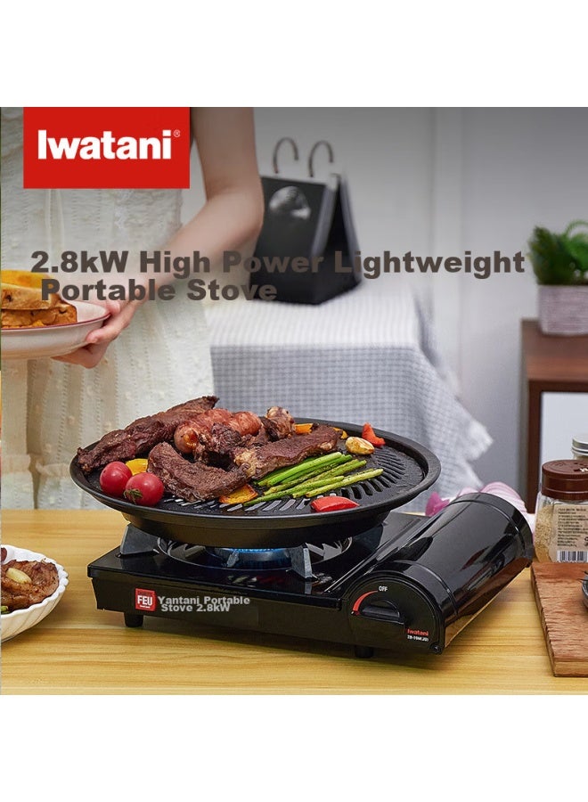 Iwatani Portable Camping Stove, Outdoor Cooking Equipment For Camping And Self-driving Tours, 2.8kw Heat Output, Zb-19m, Black - Image 1