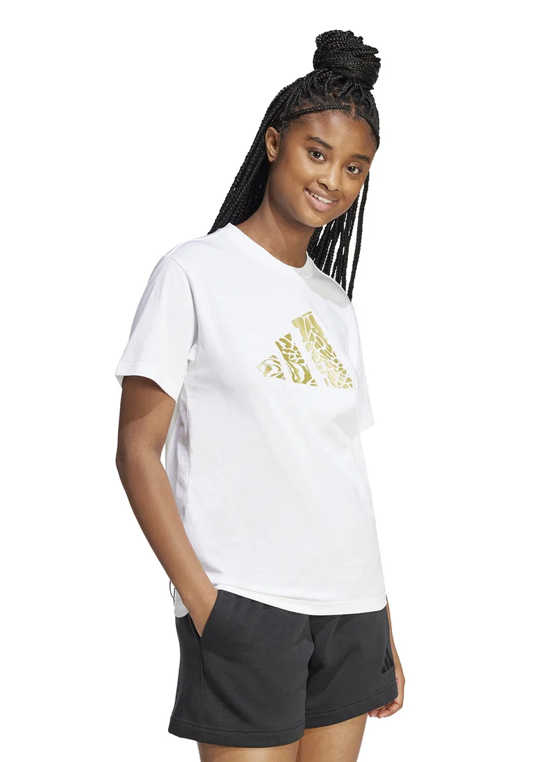 adidas تيشيرت بتقنية المعدن برسومات