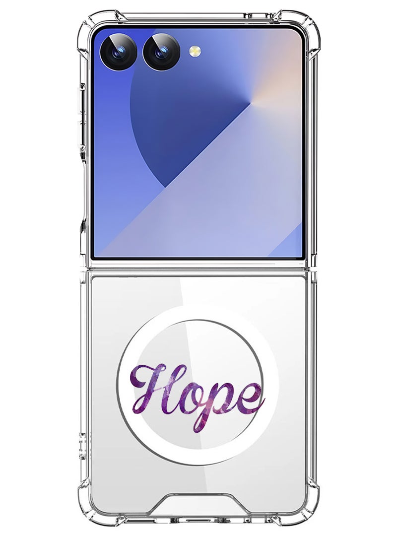 Theodor Magnetic Case for Samsung Galaxy Z Flip 7 Compatible with MagSafe Wireless Charging, Shockproof Phone Bumper Cover Hope - Image 1