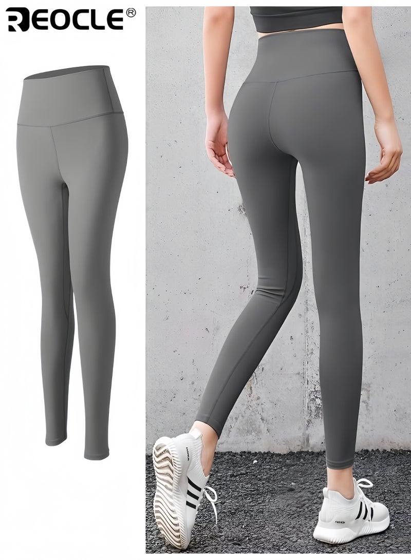 REOCLE Women's High Waisted Leggings Ultra Soft Stretch Opaque Slim Yoga Leggings Seamless Leggings Tummy Control Yoga Pants - Image 3