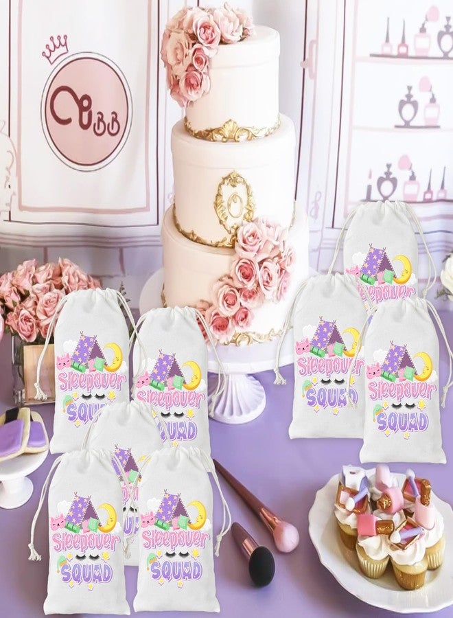 Serencatcher 12Pcs Pajama Drawstring Bags, Sleep Over Party for Girls Decorations, Sleepover Squad Small Gift Treat Goodie Bags 7.87x5.91 inches for Slumber Sleepover Spa Makeup Party Favors - Image 4