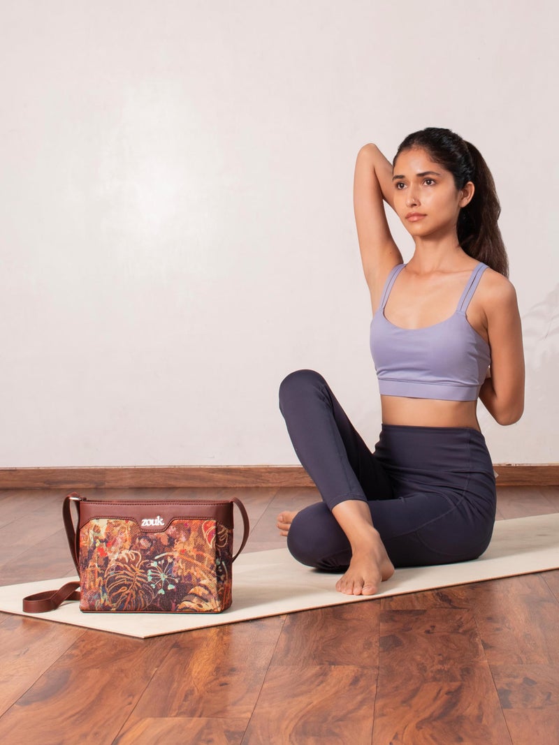 ZOUK Harmony Sling Bag | Crossbody Bags for Women | Women's Handbags | Stylish | Vegan Leather Evening Bag | Travel & Office Use | Purse and Wallet | FloLov Print - Image 2