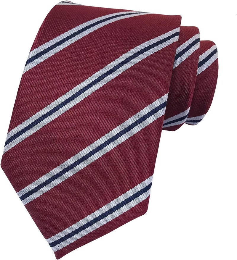 Secdtie Men's Classic Stripe Jacquard Woven Silk Tie Formal Party Suit Necktie - Image 3