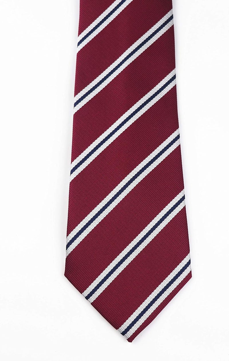 Secdtie Men's Classic Stripe Jacquard Woven Silk Tie Formal Party Suit Necktie - Image 5