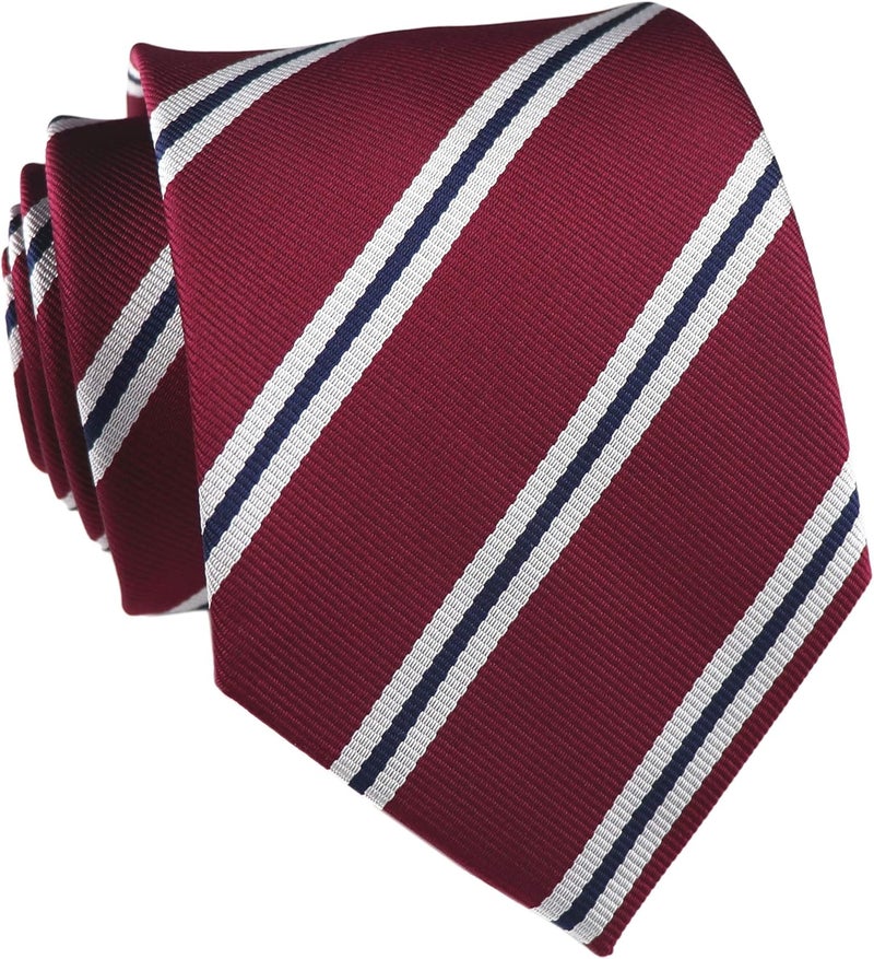 Secdtie Men's Classic Stripe Jacquard Woven Silk Tie Formal Party Suit Necktie - Image 1