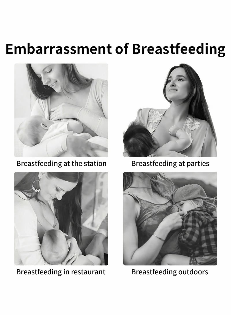 Barakah غطاء رضاعة قطن مع حزام قابل للتعديل، مريلة رضاعة ناعمة، قماش تنفس خفيف الوزن، وشاح رضاعة أنيق وسري، خصوصية كاملة للرضاعة - Image 3