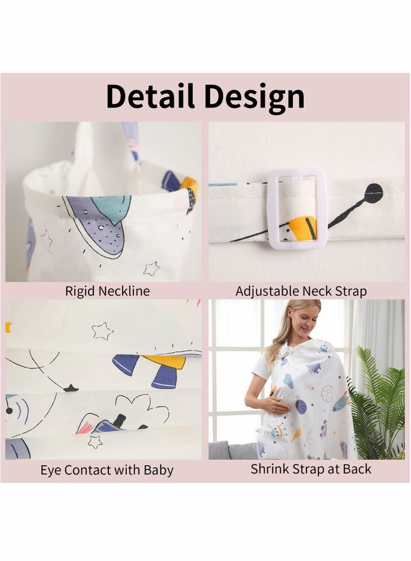 Barakah غطاء رضاعة قطن مع حزام قابل للتعديل، مريلة رضاعة ناعمة، قماش تنفس خفيف الوزن، وشاح رضاعة أنيق وسري، خصوصية كاملة للرضاعة - Image 4