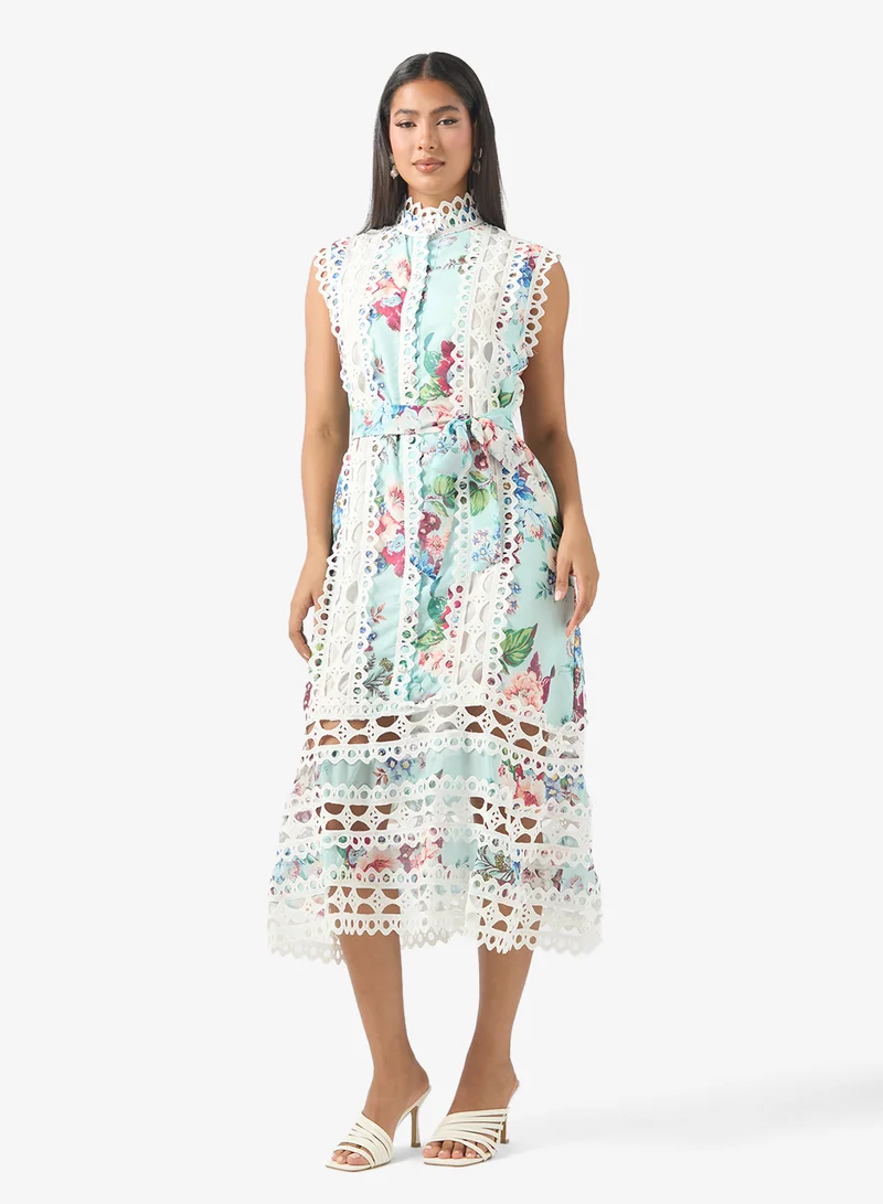 ELLA Shift Dress With Lace Inserts