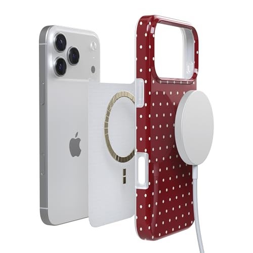Casely iPhone 17 Pro Case | On the Dot | Maroon Polka Dot | Compatible with MagSafe | Classic Ultra Slim Design - Image 4
