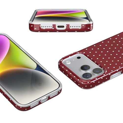 Casely iPhone 17 Pro Case | On the Dot | Maroon Polka Dot | Compatible with MagSafe | Classic Ultra Slim Design - Image 3
