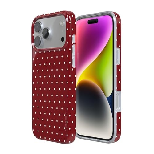 Casely iPhone 17 Pro Case | On the Dot | Maroon Polka Dot | Compatible with MagSafe | Classic Ultra Slim Design - Image 2