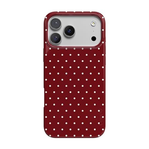 Casely iPhone 17 Pro Case | On the Dot | Maroon Polka Dot | Compatible with MagSafe | Classic Ultra Slim Design - Image 1