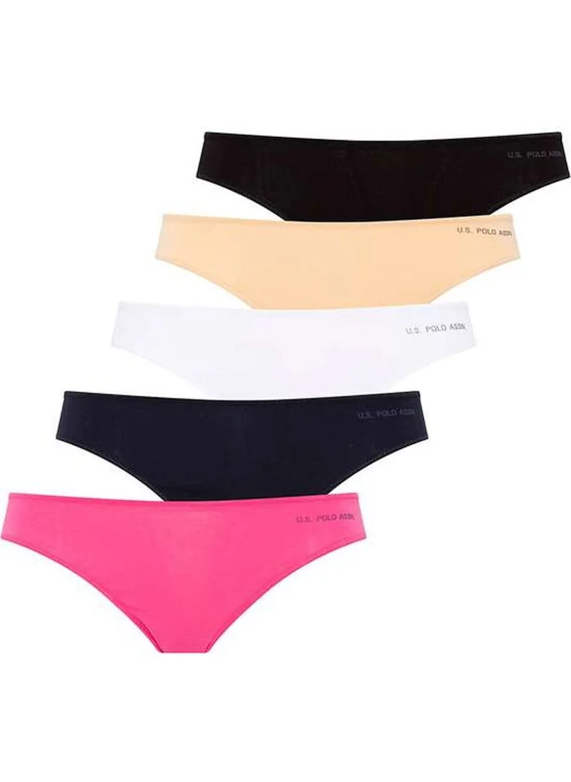 يو اس بولو اسن 67005 Women's Black-Tan-White-Fuchsia-Navy Blue 5-Pack Elastic String