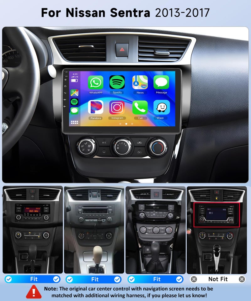 METEESER 4Core+64G for Nissan Sentra 2013-2017 Car Radio with Wireless Carplay/Android Auto,Android Car Stereo 10.1 Inch Touch Screen GPS Navi WiFi Bluetooth FM/RDS Mirror Link SWC Backup Camera - Image 2
