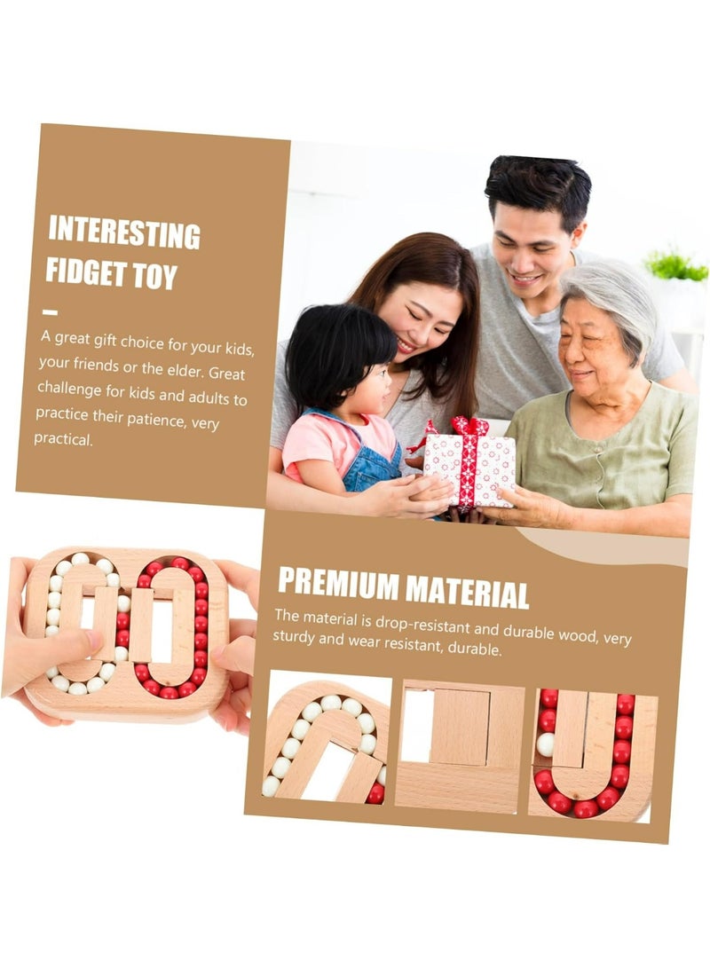 McmhyingPop Wood Puzzles, Fidget Sensory Toy for Kids Adults Elderly, Brain Teaser, Interactive Educational Toy, Rotating Magic Bean Fingertip Puzzle, Stress Relief Anxiety Toy - Image 4