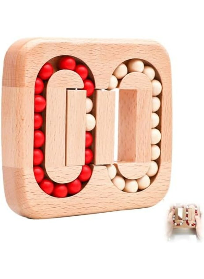McmhyingPop Wood Puzzles, Fidget Sensory Toy for Kids Adults Elderly, Brain Teaser, Interactive Educational Toy, Rotating Magic Bean Fingertip Puzzle, Stress Relief Anxiety Toy - Image 1