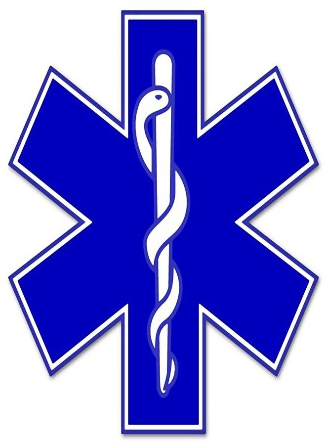Rogue River Tactical EMS EMT Star of Life Sticker Decal Blue Medical Paramedic Ambulance (8") - Image 2