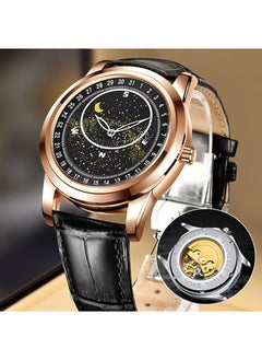Generic Rotating Starry Sky Kamudi Mens Fashion Automatic Mechanical Watch 999 gold shell black [mechanical]] 