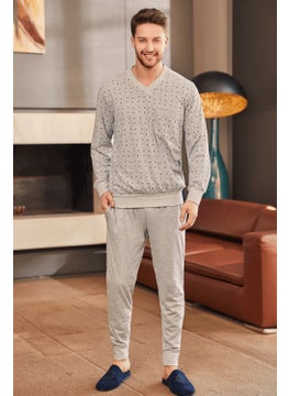 Mecit Pijama Mecit 2757 Gray Large Size Men's Pajama Set 