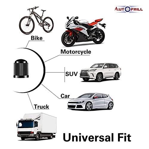 AUTOFRILL 20 Pcs Universal Stem Covers for Cars, SUVs, Bike and Bicycle, Trucks, Motorcycles Heavy-Duty, Airtight Seal Tire Valve Caps (Pack of 20, Black) - Image 3