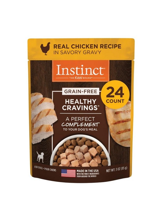 Instinct Healthy Cravings Natural Wet Dog Food Topper, Grain Free Recipe - Real Chicken, 3 oz. Pouches (Pack of 24) - Image 1