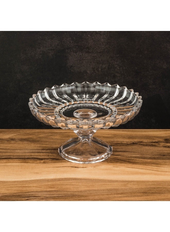 ديليسوجا ✨طقم 2 صحن تقديم زجاجي فاخر على قاعدة – مقاس 18×10 سم | أناقة تزيّن مائدتك ✨ - Image 2