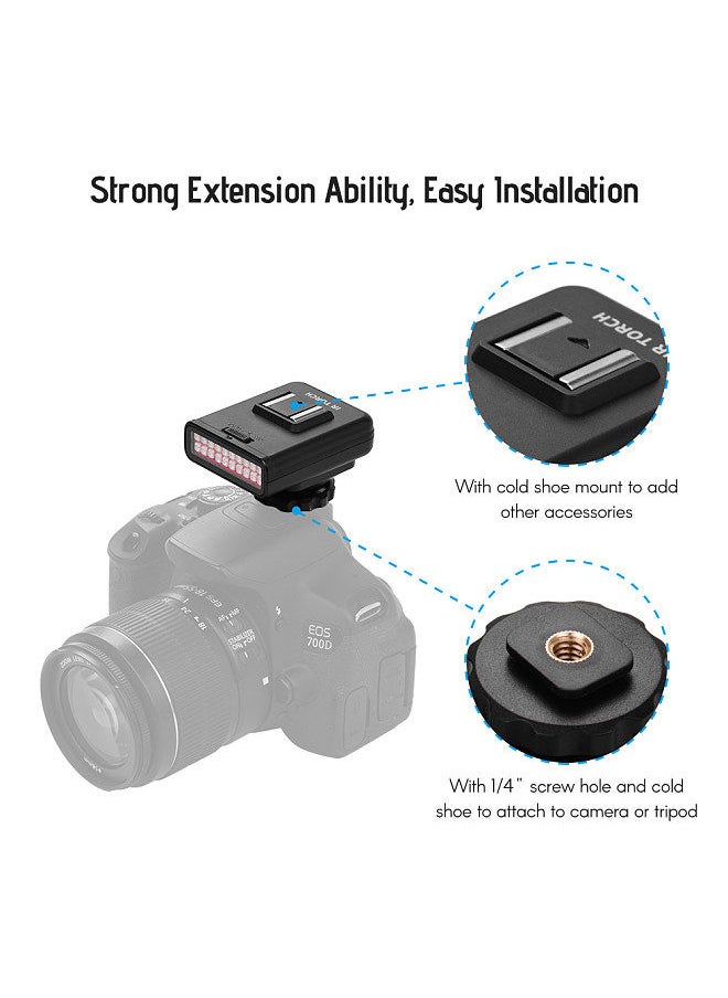 ORDRO - ORDRO LN-3 Studio IR LED Light USB Rechargeable Infrared Night Vision Infrared Illuminator for DSLR Camera Photography Lighting Accessory - Image 1
