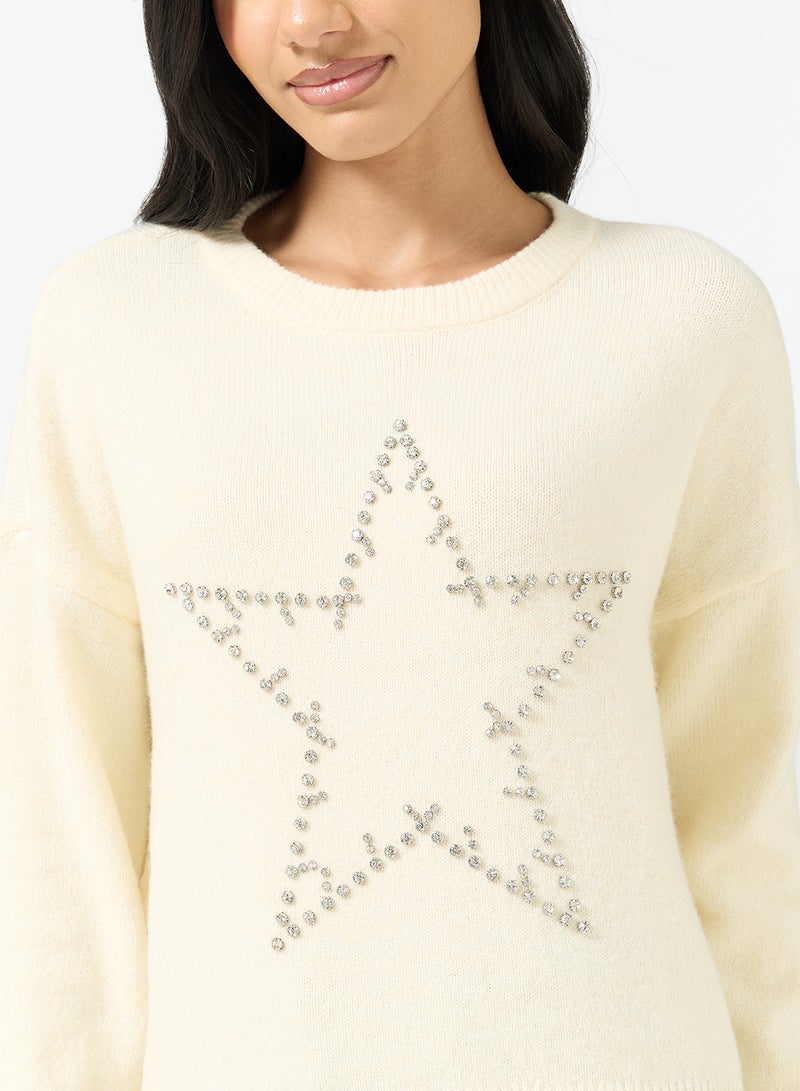 ONLY ONLRENATA LongSleeve crew NECK BLING Knitted Sweater - Image 3
