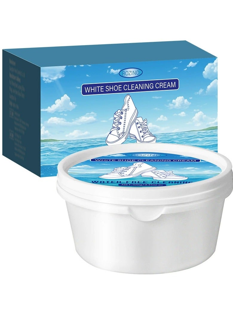 Rozino White shoe cleaning cream for decontamination, whitening, yellowing, shoe washing, shoe polishing, deoxidation, brushing, special shoe cleaner  - Image 1