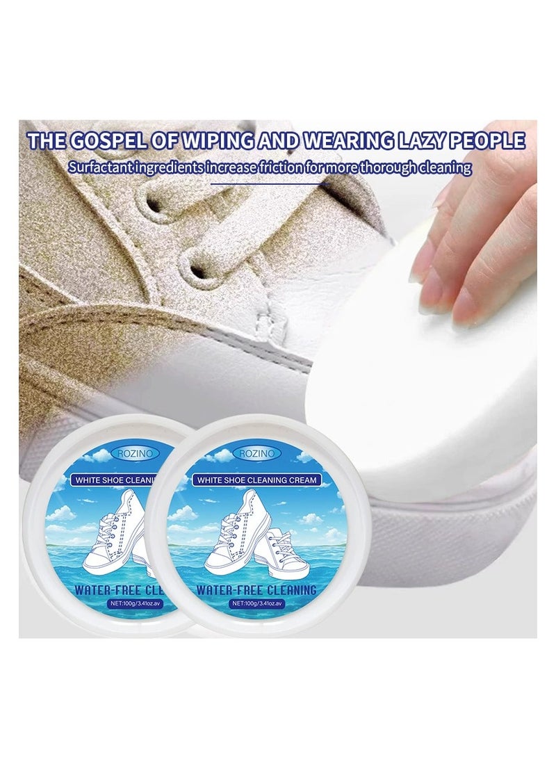 Rozino White shoe cleaning cream for decontamination, whitening, yellowing, shoe washing, shoe polishing, deoxidation, brushing, special shoe cleaner  - Image 3