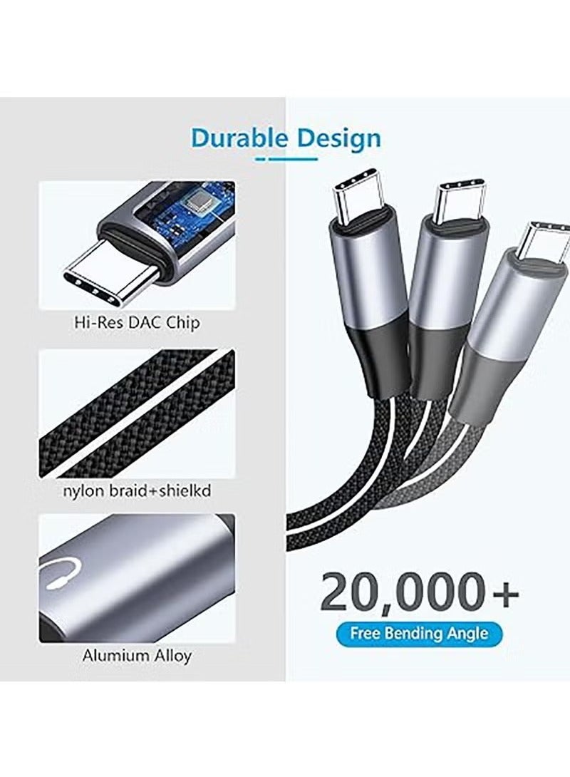 URBBKING USB Type-C to 3.5mm headphone and charger adapter compatible with iPhone 16 15/14,Galaxy S24 S23 S22 - Image 4