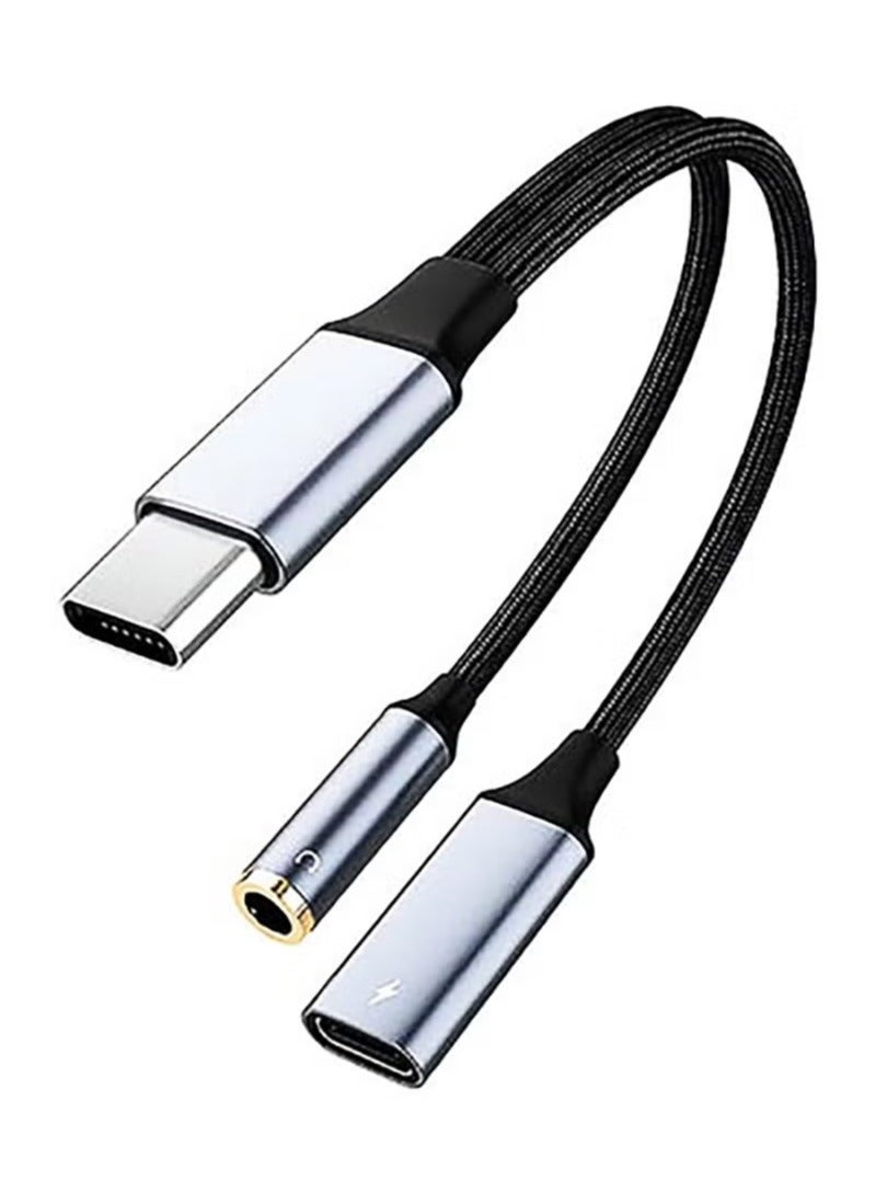 URBBKING USB Type-C to 3.5mm headphone and charger adapter compatible with iPhone 16 15/14,Galaxy S24 S23 S22 - Image 1