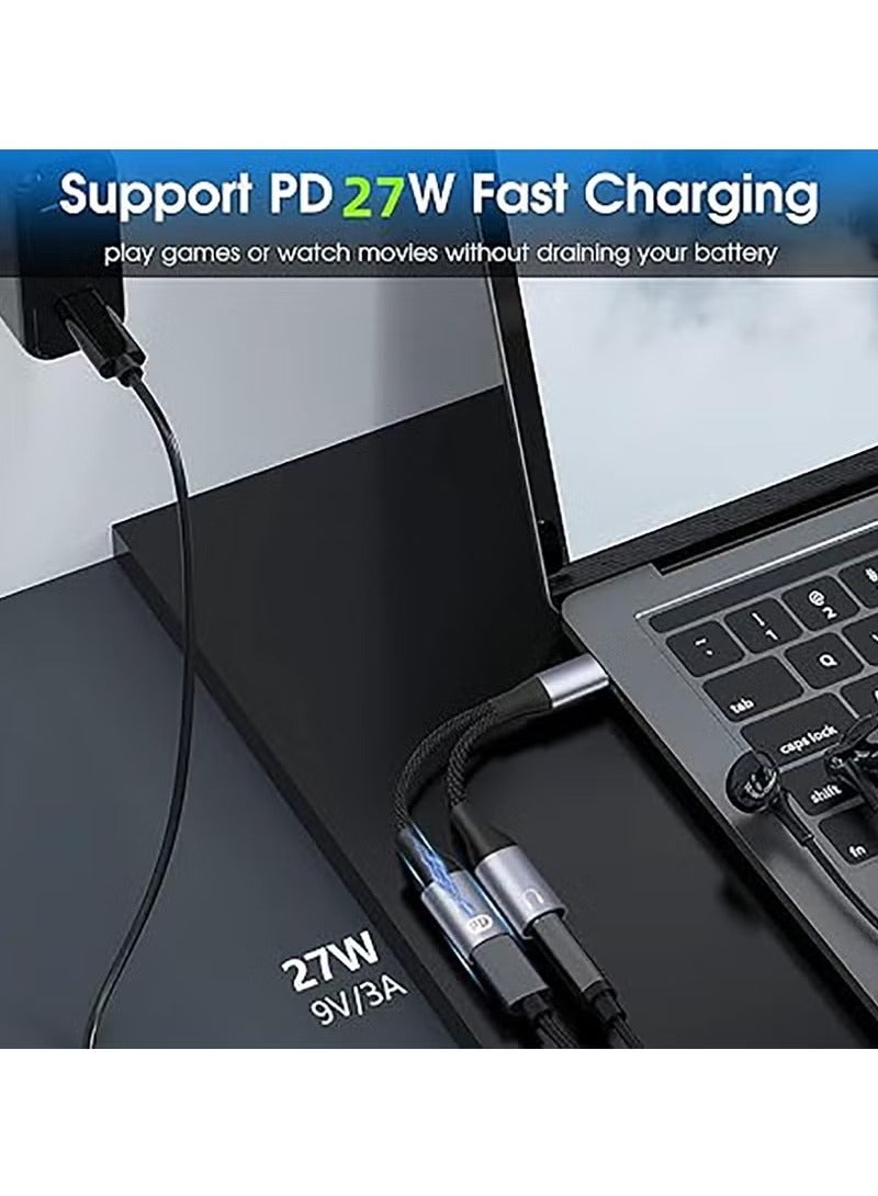 URBBKING USB Type-C to 3.5mm headphone and charger adapter compatible with iPhone 16 15/14,Galaxy S24 S23 S22 - Image 2