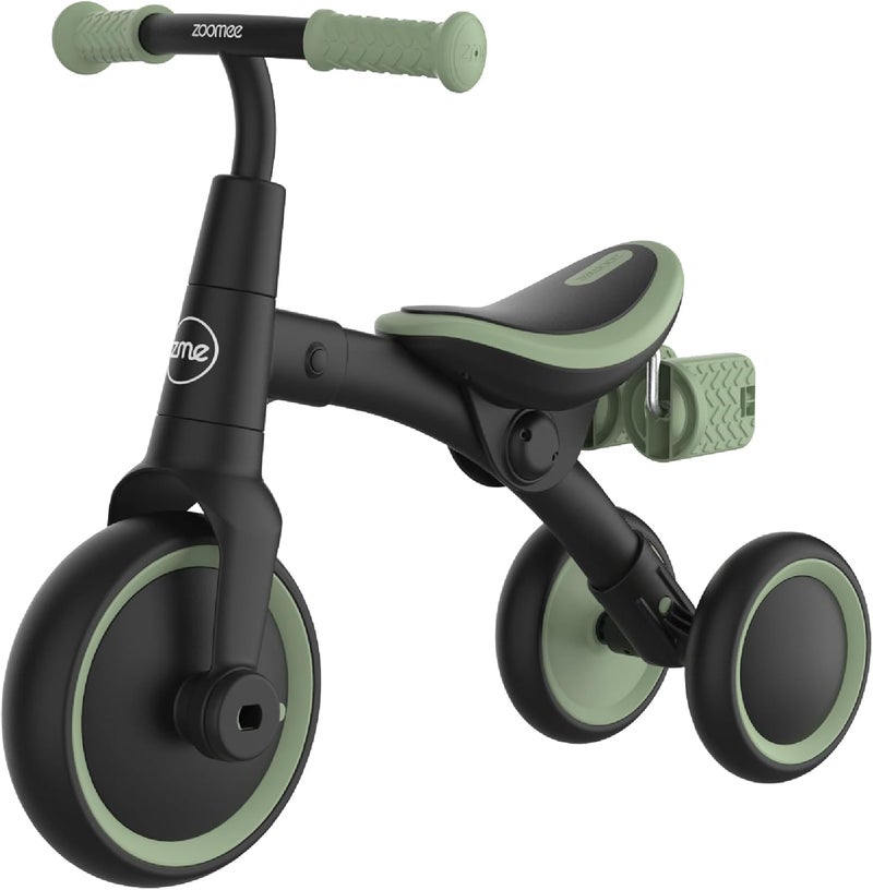 ZOOMEE Balance Bike to Trike, 2-in-1 Ride On Tricycle for Toddlers, With Adjustable Seat and Removable Pedals, Indoor & Outdoor Use, Ages 18 Months+, Forest Green, Develops Confidence & Motor Skills - Image 3