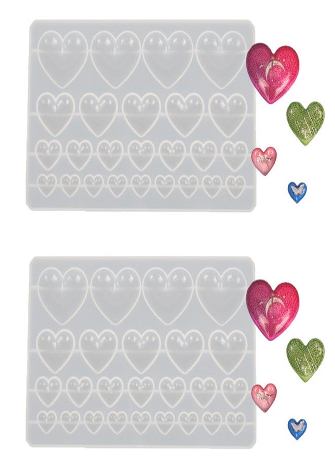 DD-life 2 Pcs Heart Silicone Mold, Mixed Size Heart-Shaped Casting Jewelry Mold for Making Earrings & Jewelry Making Crafting Projects - Image 1