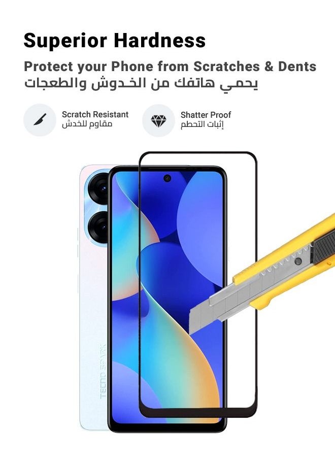 هووانميت - واقي شاشة كامل الأسطح من الحافة إلى الحافة من قطعتين لهاتف تكنو سبارك 10 برو - Image 1