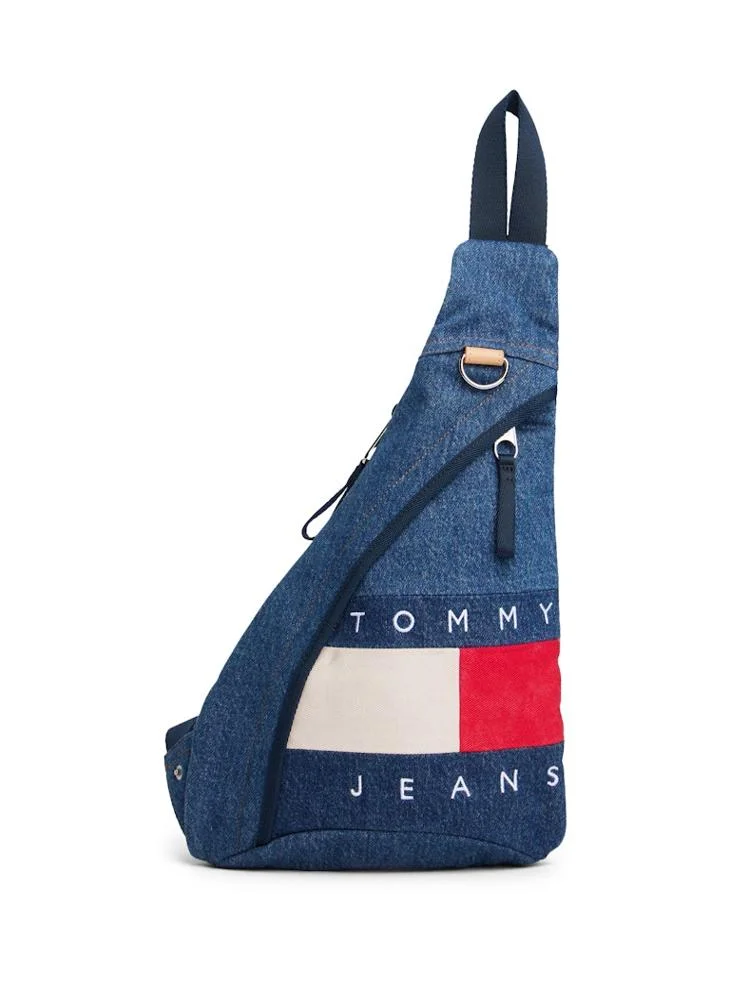 Logo Denim Sling Bag