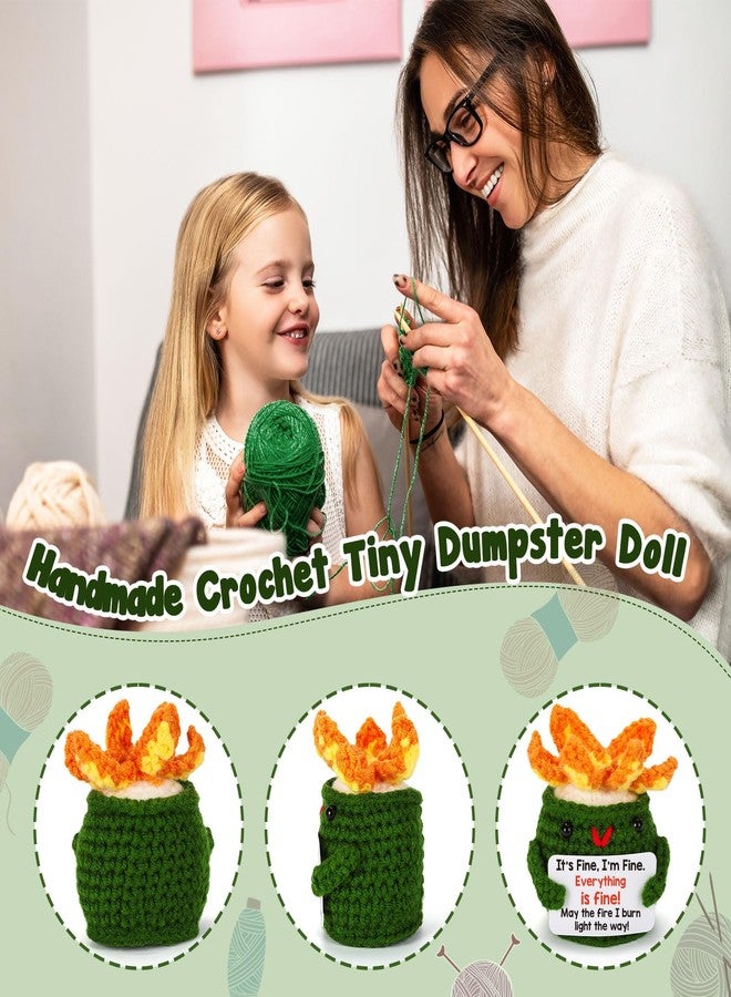 BuiltFit Funny Positive Fire of Dumpster - Everything is Fine, Emotional Uplifting Support Crochet Dumpster for Women Men Coworker Birthday Thanksgiving Christmas Stocking Stuffers Xmas - Image 3