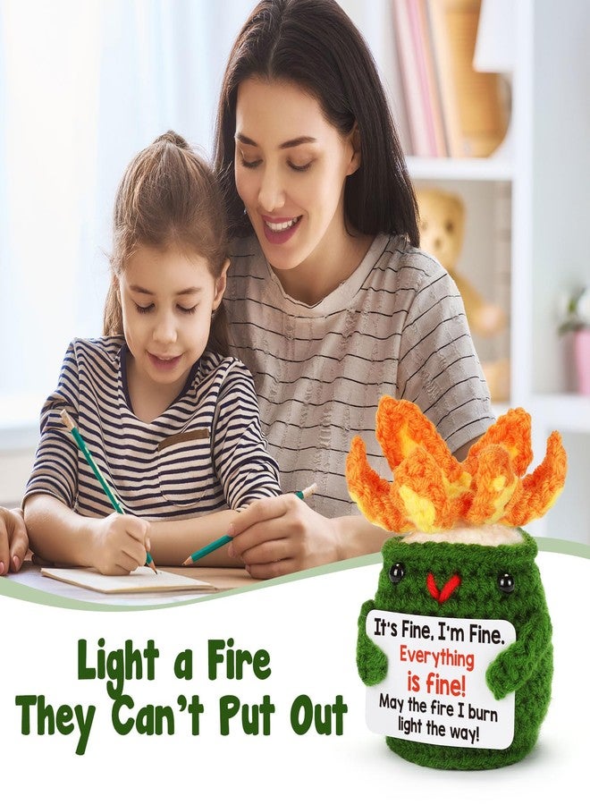 BuiltFit Funny Positive Fire of Dumpster - Everything is Fine, Emotional Uplifting Support Crochet Dumpster for Women Men Coworker Birthday Thanksgiving Christmas Stocking Stuffers Xmas - Image 4