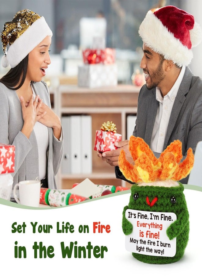 BuiltFit Funny Positive Fire of Dumpster - Everything is Fine, Emotional Uplifting Support Crochet Dumpster for Women Men Coworker Birthday Thanksgiving Christmas Stocking Stuffers Xmas - Image 5