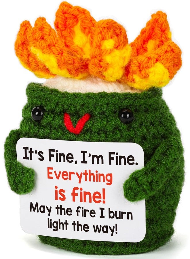 BuiltFit Funny Positive Fire of Dumpster - Everything is Fine, Emotional Uplifting Support Crochet Dumpster for Women Men Coworker Birthday Thanksgiving Christmas Stocking Stuffers Xmas - Image 1