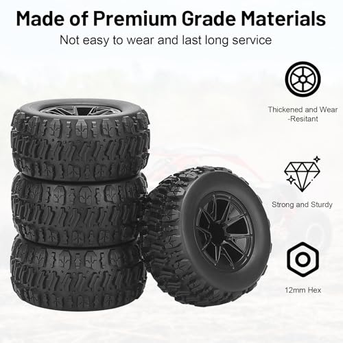 daitoku 12mm Hex Hub RC Wheels and Tires daitoku 114 OffRoad RC Tires RC Car Accessories Wheels for MJX H14BM and 14210 - Image 5