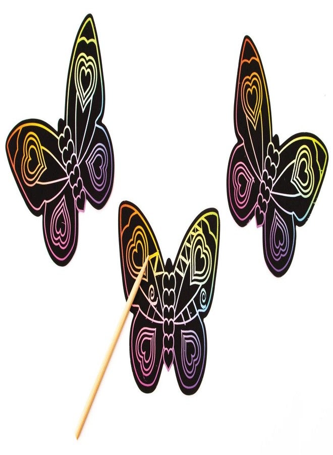 Playhouse Scratch Art Butterfly 28 Card Super Valentine Exchange Pack for Kids - Image 2