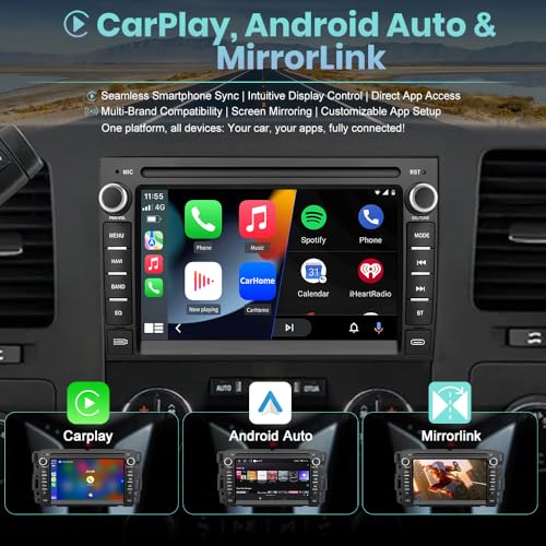 Votheon Android 15 Car Stereo for Chevrolet Silverado Tahoe GMC Sierra Yukon with 7 inch HD Touchscreen, Wireless CarPlay & Android Auto, 2GB+64GB, Backup Camera - Image 5